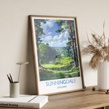 Sunningdale Travel Print, Travel Poster of Sunningdale Golf Course, Sunningdale Art Lovers Gift, Berkshire, Birthday Gift NQ Media Designs