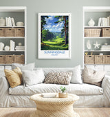 Sunningdale Travel Print, Travel Poster of Sunningdale Golf Course, Sunningdale Art Lovers Gift, Berkshire, Birthday Gift NQ Media Designs