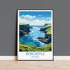 Boscastle Travel Print, Travel Poster of Boscastle, England, Cornwall Art, Boscastle Art Lovers Gift, Wall Art Print