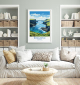 Boscastle Travel Print, Travel Poster of Boscastle, England, Cornwall Art, Boscastle Art Lovers Gift, Wall Art Print NQ Media Designs