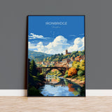 Ironbridge Travel Poster, Travel Print of Ironbridge, England, Shropshire Art, Ironbridge Art Lovers Gift, Wall Art Print NQ Media Designs