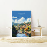 Ironbridge Travel Poster, Travel Print of Ironbridge, England, Shropshire Art, Ironbridge Art Lovers Gift, Wall Art Print NQ Media Designs