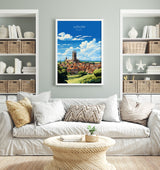 Ludlow Travel Poster, Travel Print of Ludlow, England, Shropshire Art, Ludlow Art Lovers Gift, Wall Art Print NQ Media Designs