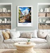 Ludlow Travel Print, Travel Poster of Ludlow, England, Shropshire Art, Ludlow Art Lovers Gift, Wall Art Print NQ Media Designs