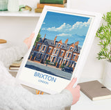 Brixton Travel Poster, Travel Print of Brixton, London Poster, Brixton Art Gift, London Art Lovers UK Travel Gift NQ Media Designs