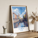 Dublin Poster Wall Art, Travel Print of Dublin, Ireland, Dublin Art Lovers Gift, Travel Wall Decor Gift NQ Media Designs