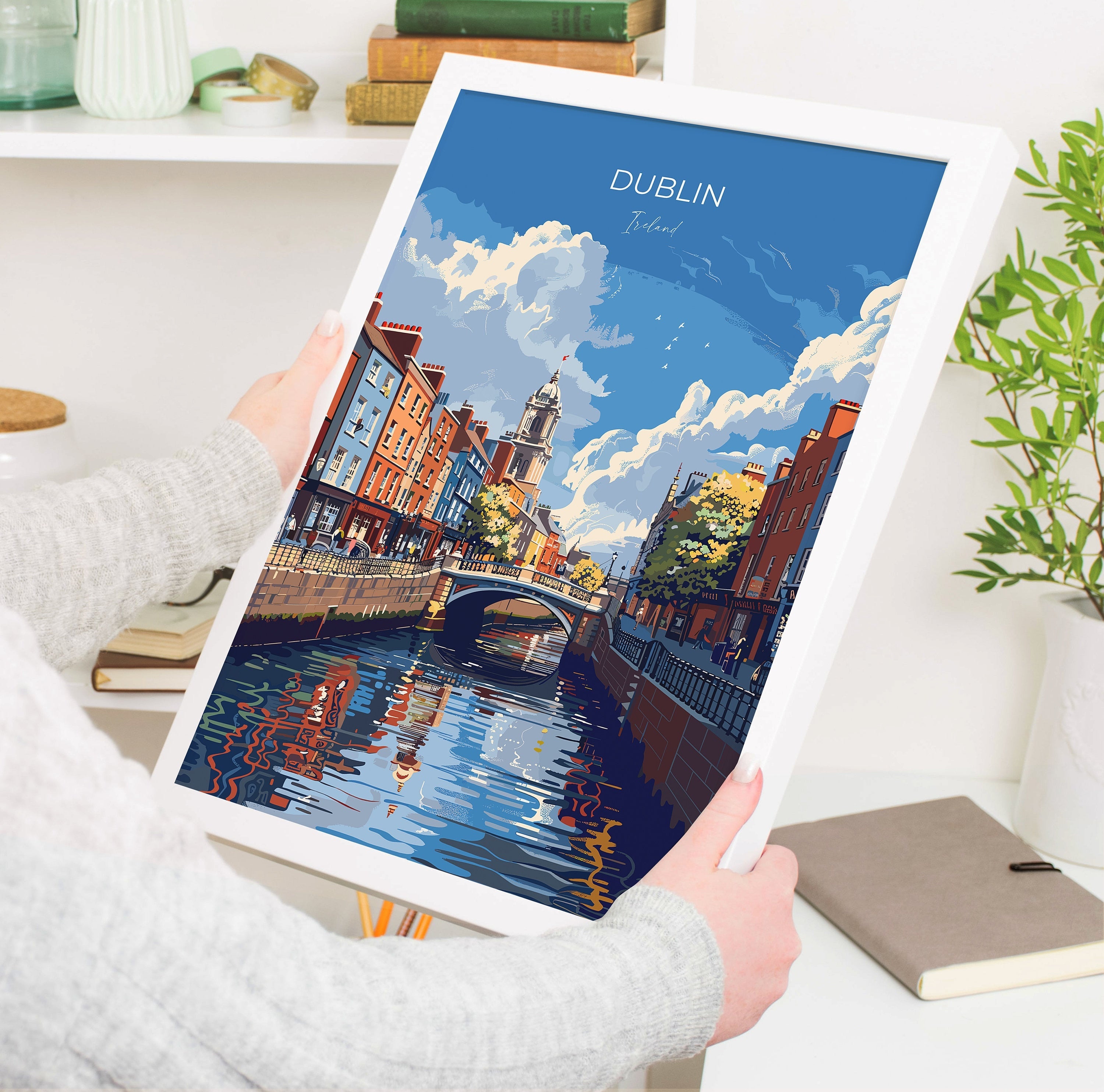 Dublin Print Wall Art, Travel Poster of Dublin, Ireland, Dublin Art Lovers Gift, Travel Wall Decor Gift NQ Media Designs