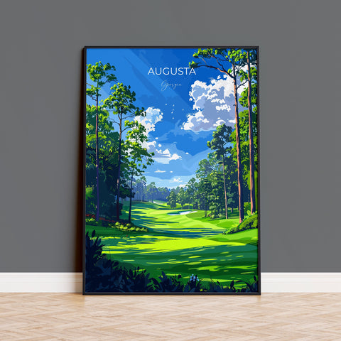 Augusta National Travel Poster, Travel Print of Augusta National Golf Course, Masters Poster, Augusta National Art Lovers Gift, USA Gift
