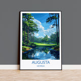 Augusta National Travel Print, Travel Poster of Augusta National Golf Course, Masters Poster, Augusta National Art Lovers Gift, USA Gift NQ Media Designs