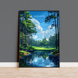 Augusta National Travel Poster, Travel Print of Augusta National Golf Course, Masters Poster, Augusta National Art Lovers Gift, USA Gift NQ Media Designs