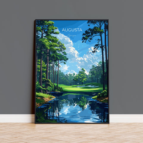Augusta National Travel Poster, Travel Print of Augusta National Golf Course, Masters Poster, Augusta National Art Lovers Gift, USA Gift