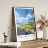 Royal Lytham & St Annes Travel Print, Travel Poster of Royal Lytham Golf Course, Royal Lytham Art Lovers Gift, Birthday Gift NQ Media Designs