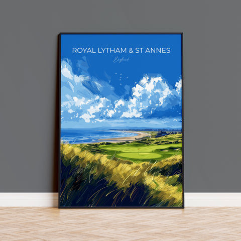 Royal Lytham & St Annes Travel Poster, Travel Print of Royal Lytham Golf Course, Royal Lytham Art Lovers Gift, Birthday Gift