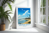 Newport Beach Travel Print, Travel Poster of Newport Beach, California, Newport Beach Art Lovers Gift, USA Gift, Wall Art Print NQ Media Designs