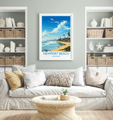 Newport Beach Travel Print, Travel Poster of Newport Beach, California, Newport Beach Art Lovers Gift, USA Gift, Wall Art Print NQ Media Designs