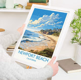 Newport Beach Travel Print, Travel Poster of Newport Beach, California, Newport Beach Art Lovers Gift, USA Gift, Wall Art Print NQ Media Designs