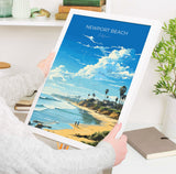 Newport Beach Travel Poster, Travel Print of Newport Beach, California, Newport Beach Art Lovers Gift, USA Gift, Wall Art Print NQ Media Designs