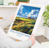 Royal Lytham & St Annes Travel Print, Travel Poster of Royal Lytham Golf Course, Royal Lytham Art Lovers Gift, Birthday Gift NQ Media Designs