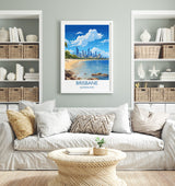 Brisbane Travel Print, Travel Poster of Brisbane , Queensland Art, Australia Art Lovers Gift, Brisbane Wall Art NQ Media Designs