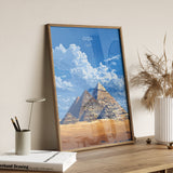 Giza Travel Poster, Travel Print of Giza, Egypt Art Lovers Gift, Giza Pyramids Wall Art NQ Media Designs