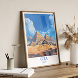 Giza Travel Print, Travel Poster of Giza, Egypt Art Lovers Gift, Giza Pyramids Wall Art NQ Media Designs