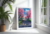 Greenwich Park Travel Poster Wall Art, Travel Print of Greenwich Park, Spring Blossom, Greenwich Park Art Gift, London Art Lovers Gift NQ Media Designs