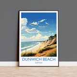 Dunwich Beach Travel Print, Travel Poster of Dunwich Beach,Dunwich Beach Art Lovers Gift, Suffolk Coast Wall Art NQ Media Designs