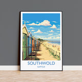 Southwold Travel Print, Travel Poster of Southwold , Southwold Art Lovers Gift, Suffolk Coast Wall Art NQ Media Designs