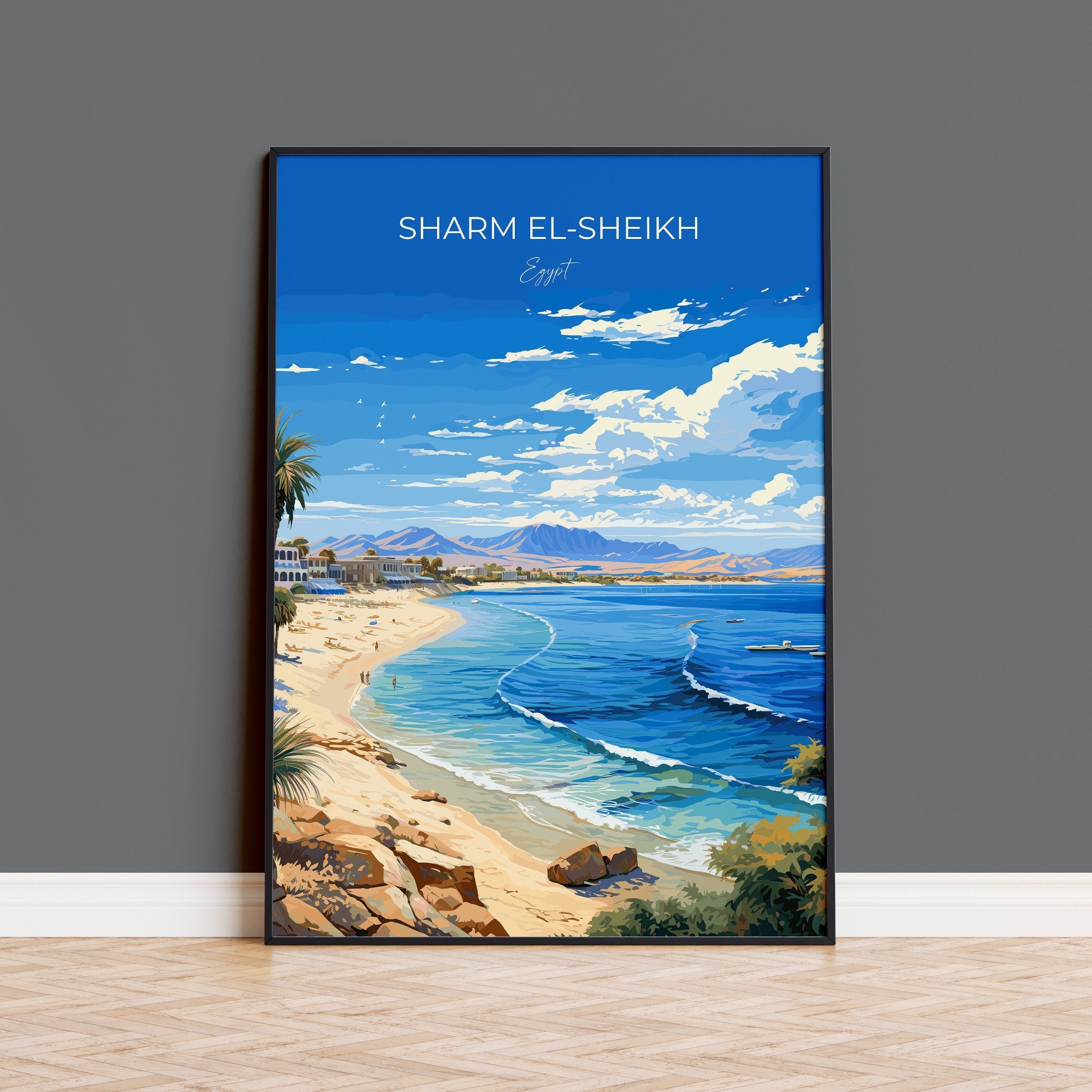 Sharm El-Sheikh Travel Poster, Travel Print of Sharm El-Sheikh, Egypt Art Lovers Gift, Sharm El-Sheikh Wall Art NQ Media Designs