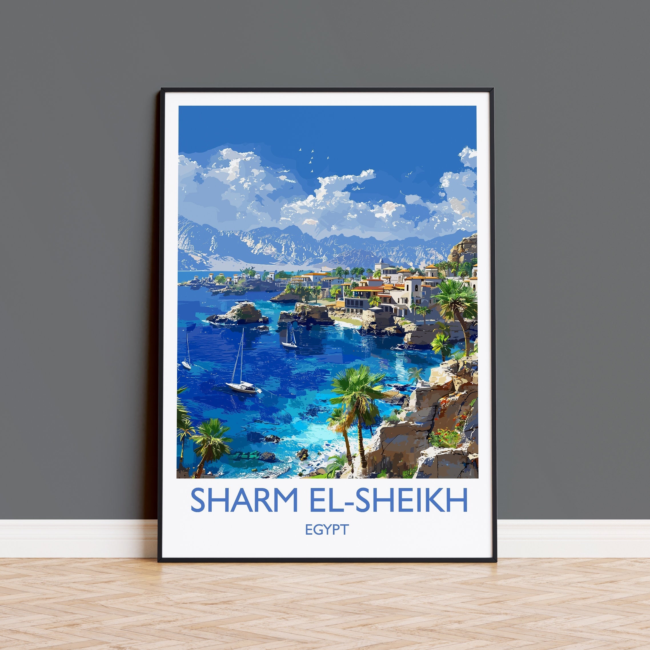 Sharm El-Sheikh Travel Print, Travel Poster of Sharm El-Sheikh, Egypt Art Lovers Gift, Sharm El-Sheikh Wall Art NQ Media Designs
