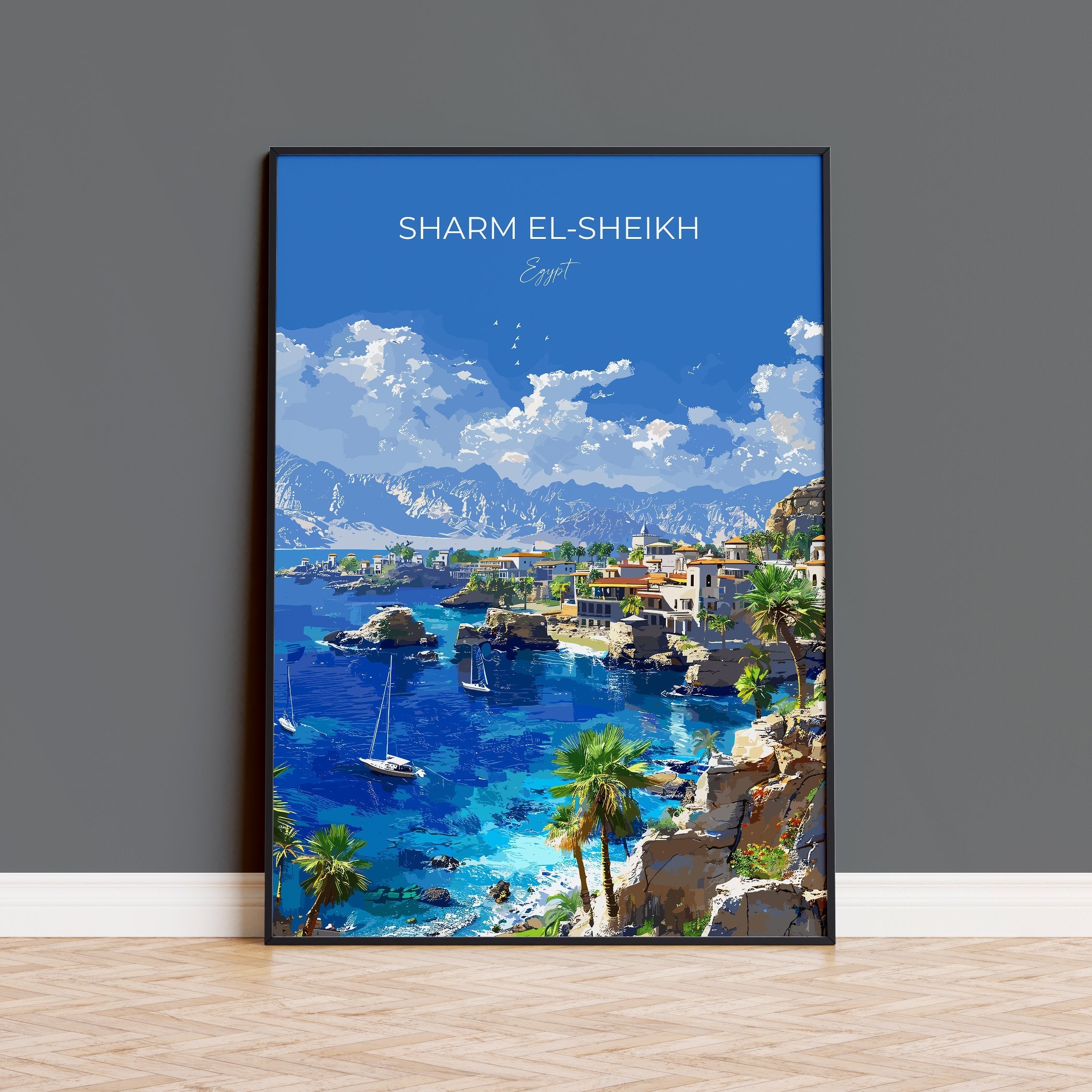 Sharm El-Sheikh Travel Poster, Travel Print of Sharm El-Sheikh, Egypt Art Lovers Gift, Sharm El-Sheikh Wall Art NQ Media Designs