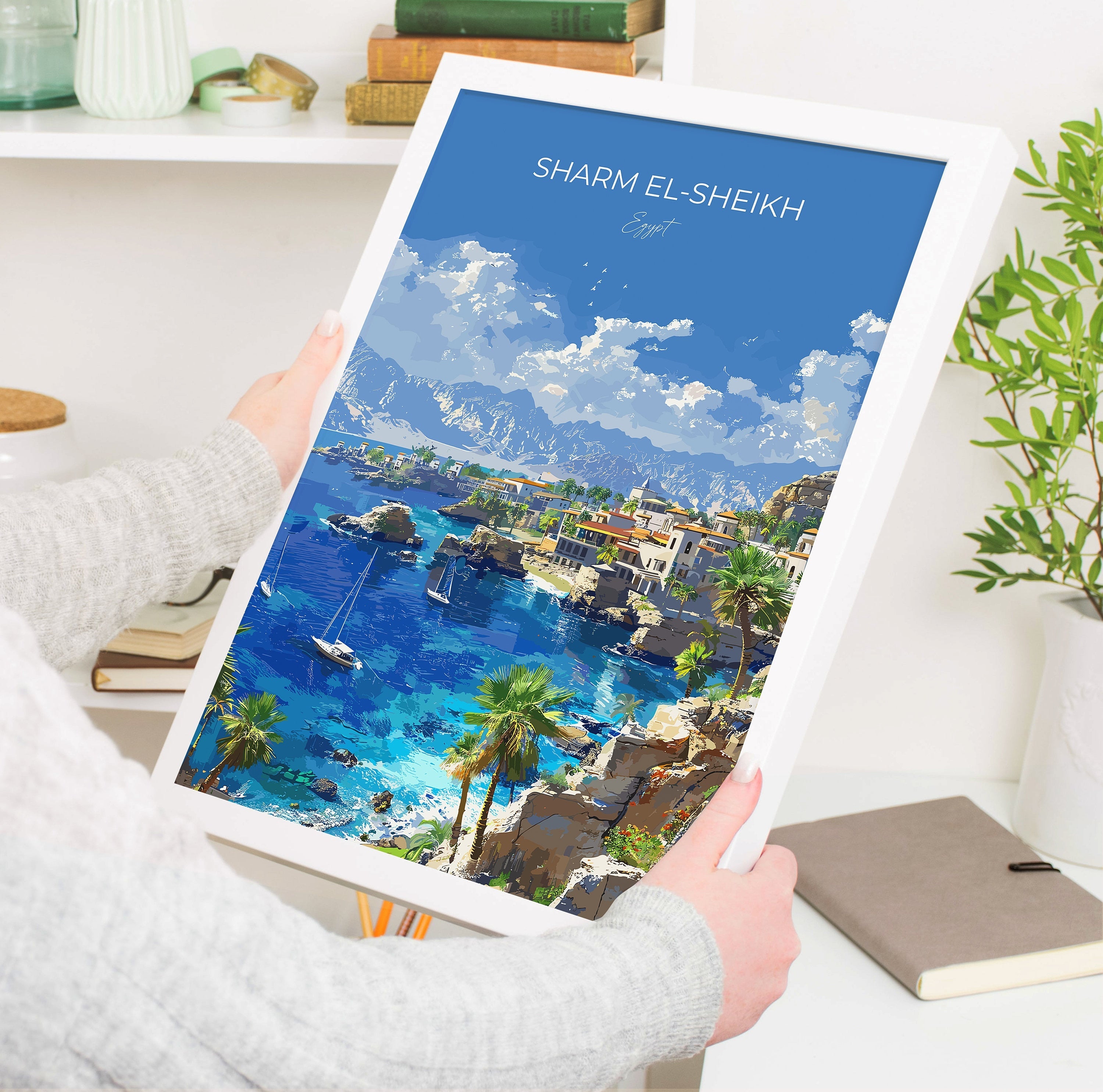 Sharm El-Sheikh Travel Poster, Travel Print of Sharm El-Sheikh, Egypt Art Lovers Gift, Sharm El-Sheikh Wall Art NQ Media Designs