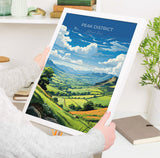 Peak District Travel Poster Wall Art, Travel Print of Peak District, Peak District Art Lovers Gift, English Countryside NQ Media Designs