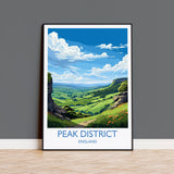 Peak District Travel Print Wall Art, Travel Poster of Peak District, Peak District Art Lovers Gift, English Countryside NQ Media Designs