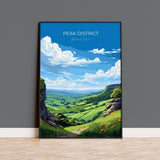 Peak District Travel Poster Wall Art, Travel Print of Peak District, Peak District Art Lovers Gift, English Countryside NQ Media Designs