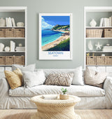Seatown Travel Print Wall Art, Travel Poster of Seatown, England, Dorset Coast Art Lovers Gift, Dorset Wall Decor NQ Media Designs