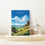Peak District Travel Poster Wall Art, Travel Print of Peak District, Peak District Art Lovers Gift, English Countryside NQ Media Designs