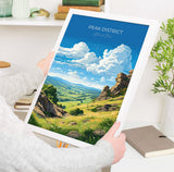 Peak District Travel Poster Wall Art, Travel Print of Peak District, Peak District Art Lovers Gift, English Countryside NQ Media Designs