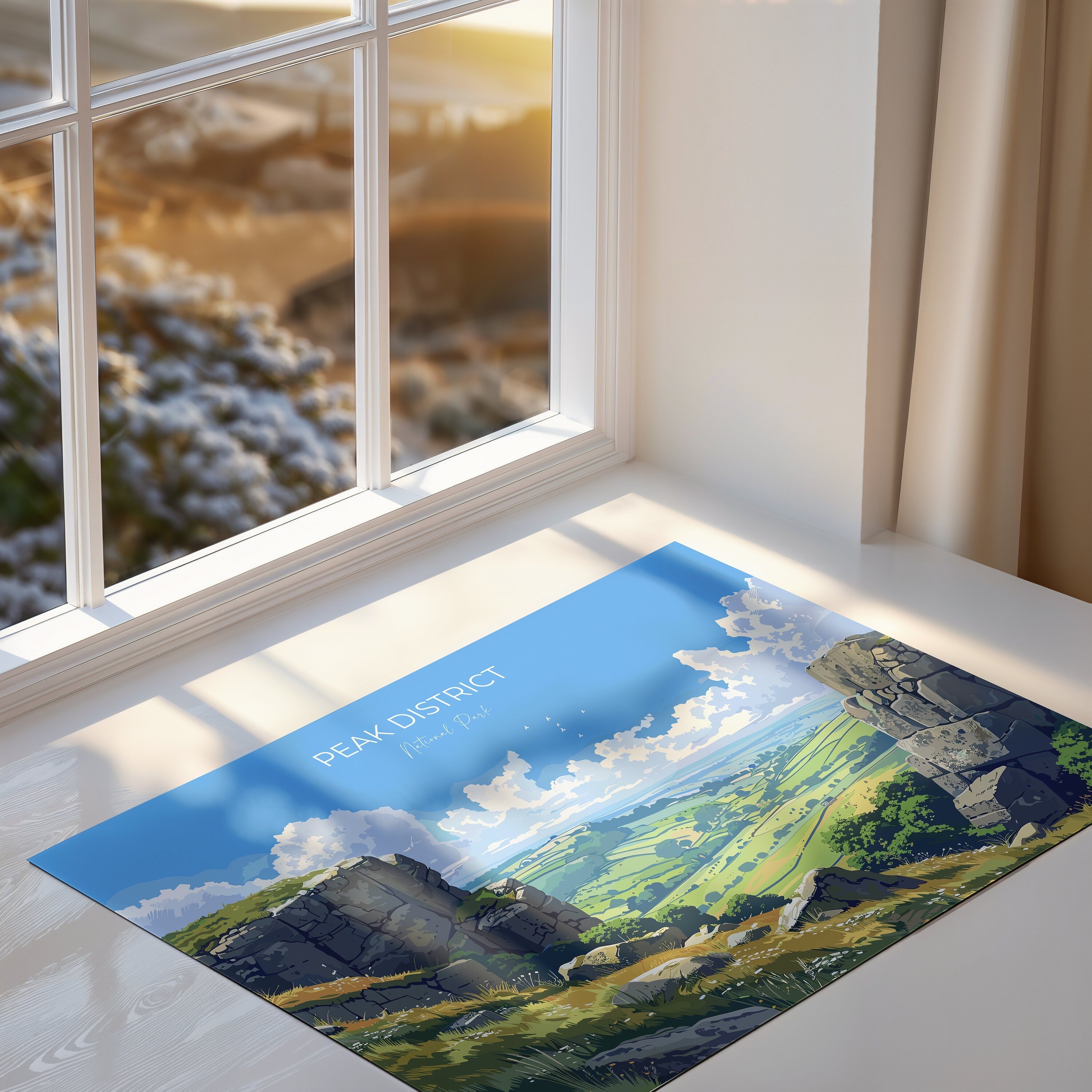 Peak District Landscape Travel Poster Wall Art, Travel Print of Peak District, Peak District Art Lovers Gift, English Countryside NQ Media Designs
