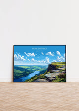 Peak District Landscape Travel Poster Wall Art, Travel Print of Peak District, Peak District Art Lovers Gift, English Countryside NQ Media Designs