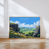 Peak District Landscape Travel Poster Wall Art, Travel Print of Peak District, Peak District Art Lovers Gift, English Countryside NQ Media Designs
