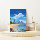 Brisbane Travel Poster, Travel Print of Brisbane , Queensland Art, Australia Art Lovers Gift, Brisbane Wall Art NQ Media Designs