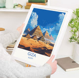 Giza Travel Print, Travel Poster of Giza, Egypt Art Lovers Gift, Giza Pyramids Wall Art NQ Media Designs
