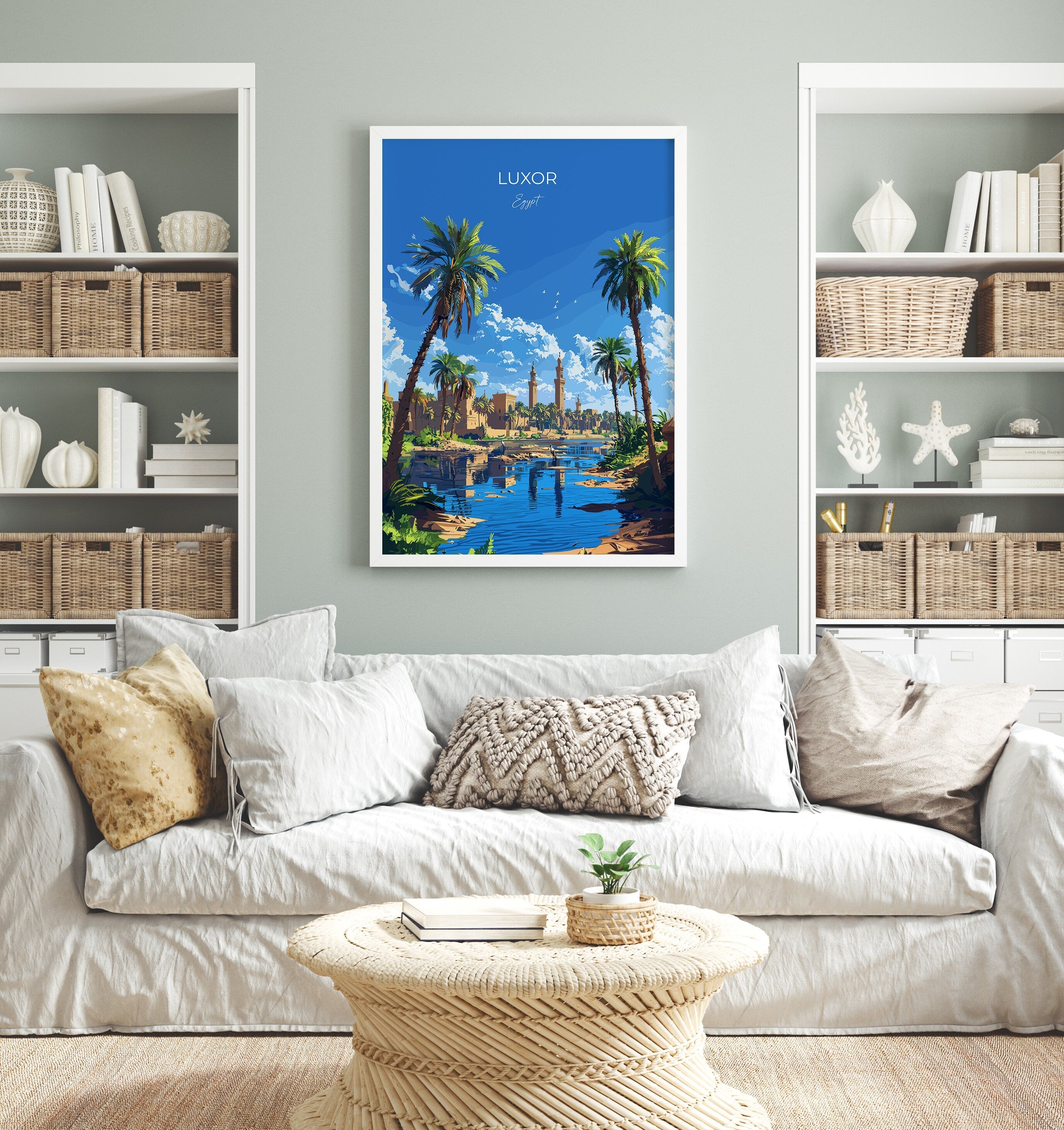 Luxor Travel Poster, Travel Print of Luxor, Egypt Art Lovers Gift, Luxor Wall Art NQ Media Designs