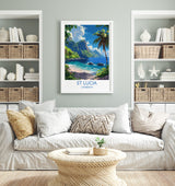 St Lucia Travel Poster Wall Art, Travel Print of St Lucia, Caribbean, St Lucia Art Lovers Gift, Caribbean Gift, Wall Art Print NQ Media Designs