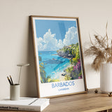 Barbados Travel Print, Travel Poster of Barbados, Caribbean, Barbados Art Lovers Gift, Caribbean Gift, Wall Art Print NQ Media Designs