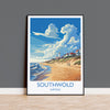 Southwold Travel Print, Travel Poster of Southwold , Southwold Art Lovers Gift, Suffolk Coast Wall Art NQ Media Designs