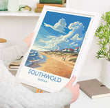 Southwold Travel Print, Travel Poster of Southwold , Southwold Art Lovers Gift, Suffolk Coast Wall Art NQ Media Designs