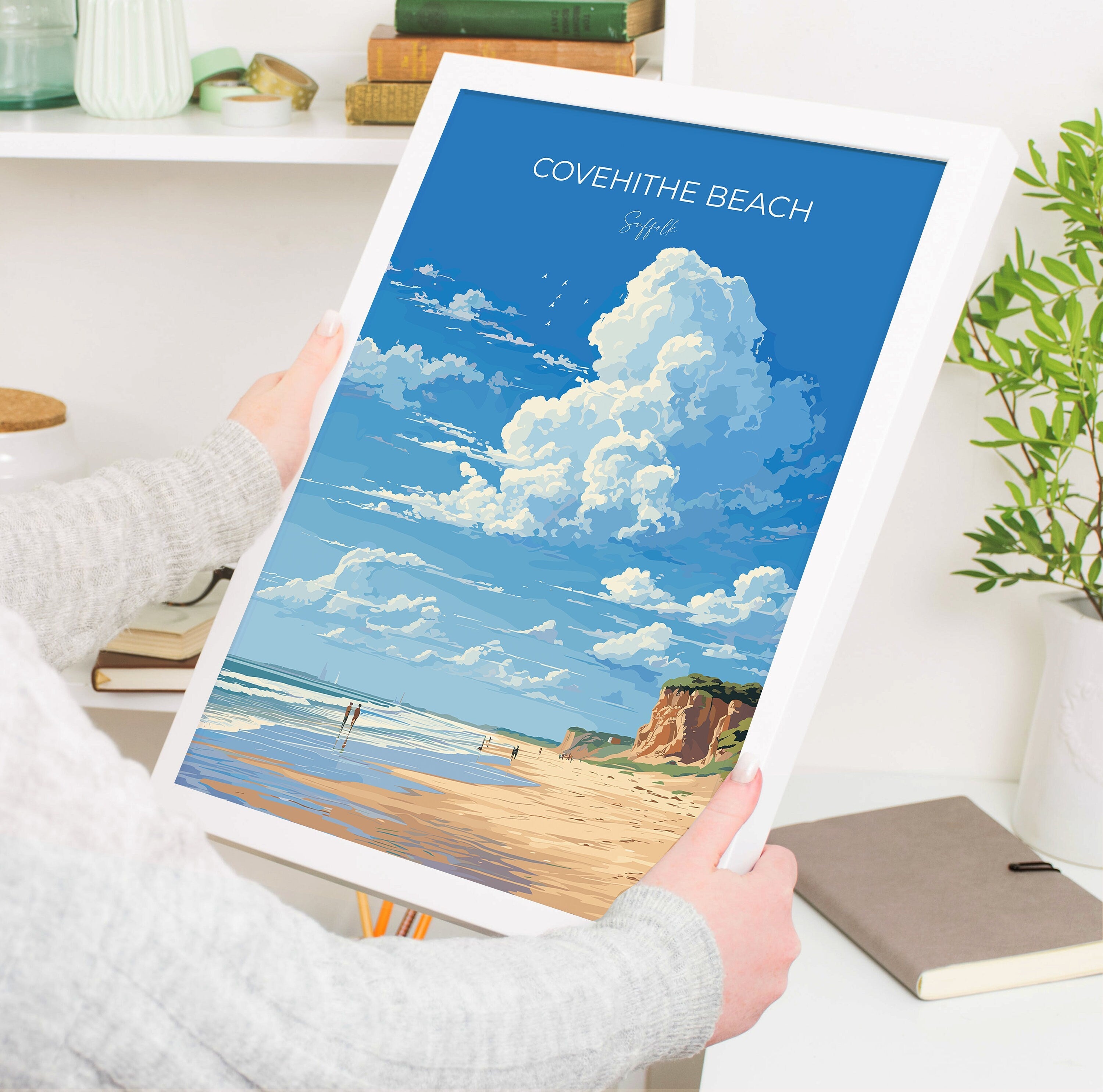 Covehithe Beach Travel Poster, Travel Print of Covehithe Beach,Covehithe Beach Art Lovers Gift, Suffolk Coast Wall Art NQ Media Designs