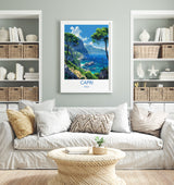 Capri Travel Print, Travel Poster of Capri, Italy, Capri Art Lovers Gift, Amalfi Coast Gift, Wall Art Print NQ Media Designs